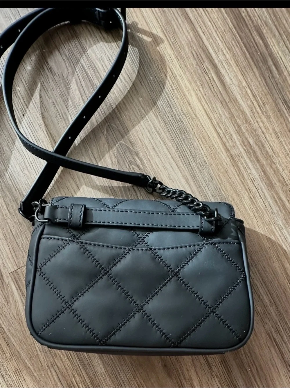 Tory Burch Black Quilted Logo Crossbody